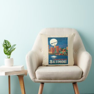 Season's Greetings from Baltimore Throw Pillow