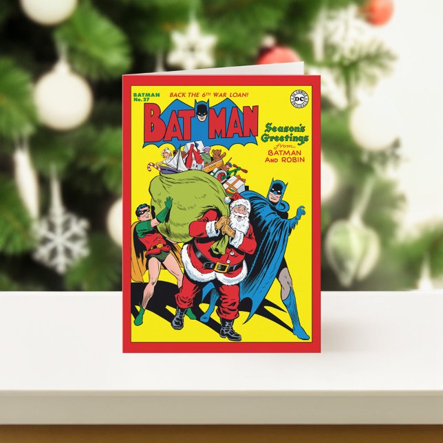 Season's Greetings From Batman And Robin Holiday Card (Card on counter)