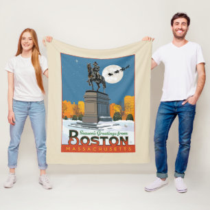 Season's Greetings From Boston Common! Fleece Blanket