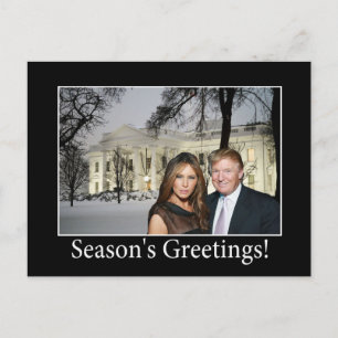 Season's Greetings from Donald and Melania Holiday Postcard