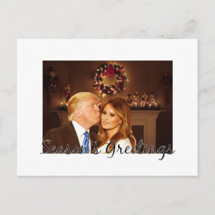 Season's Greetings from Donald and Melania Holiday Postcard