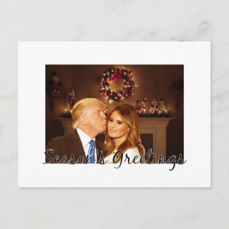 Season's Greetings from Donald and Melania Holiday Postcard