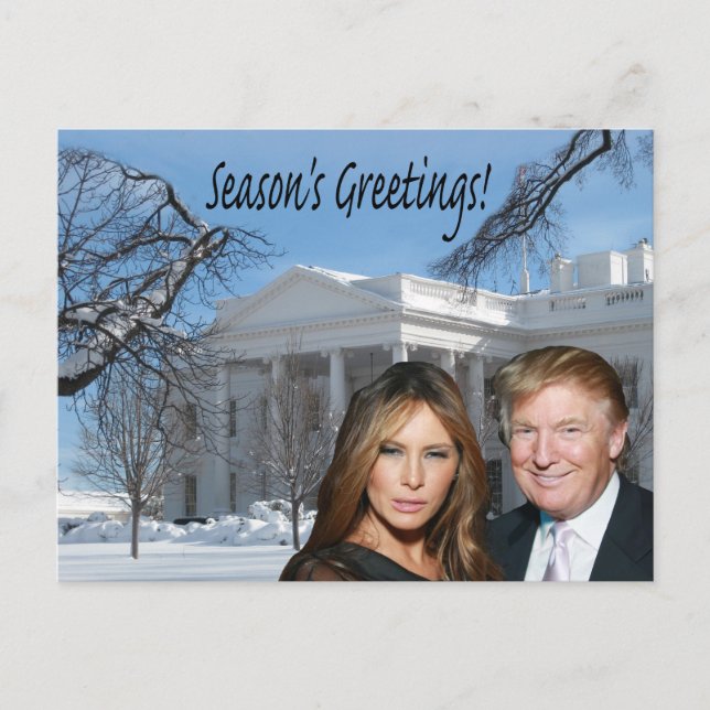 Season's Greetings from Donald and Melania Postcard (Front)