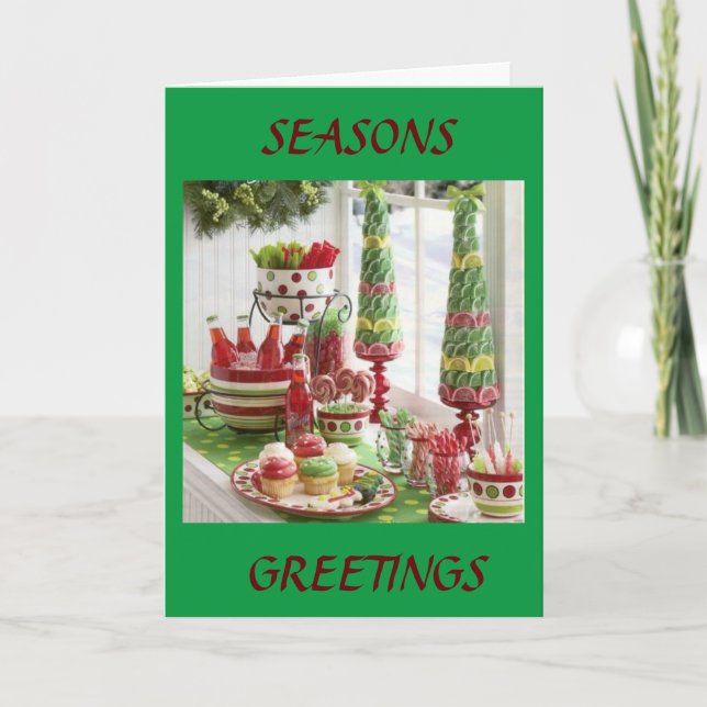 SEASONS GREETINGS FROM OUR HOUSE TO YOUR HOUSE HOLIDAY CARD (Front)