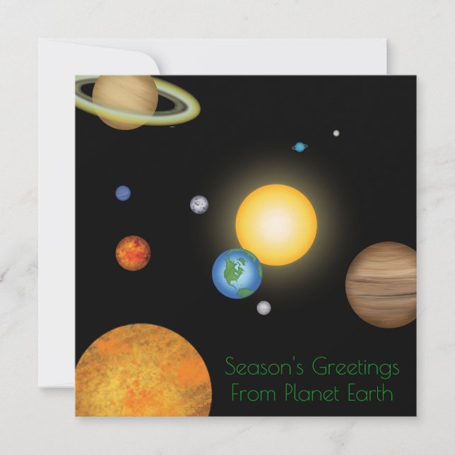 Season's Greetings From Planet Earth Christmas Holiday Card (Front)