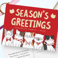 Season's Greetings Funny Cute Cats Caroling