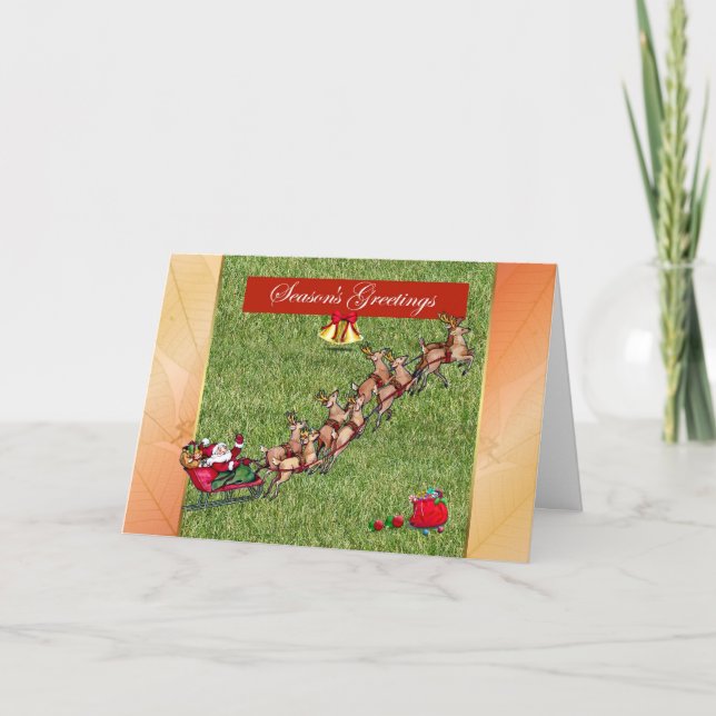 Season's Greetings gardener lawn care landscape Holiday Card (Front)