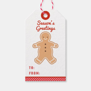 Season's Greetings   Gingerbread Cookie Gift Tags