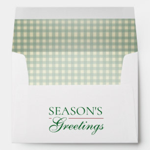 Season's Greetings Gingham Christmas Envelope