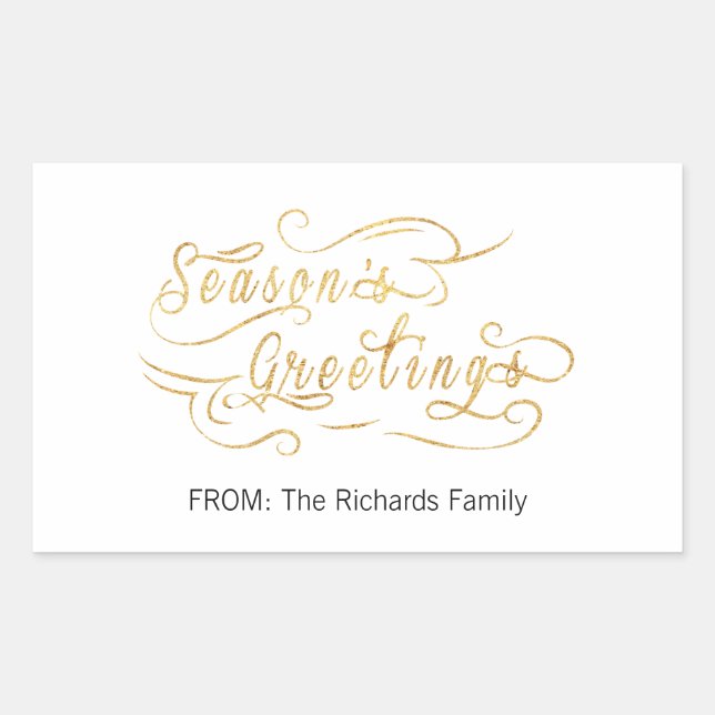 Seasons Greetings (GOLD) Sticker (Front)