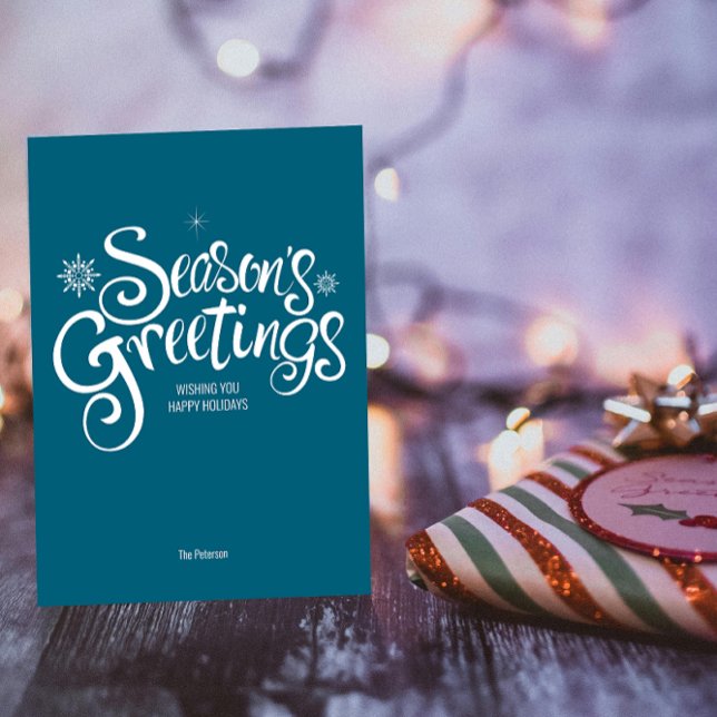 Season's Greetings |  Hand Writing Script Greeting Card (Creator Uploaded)
