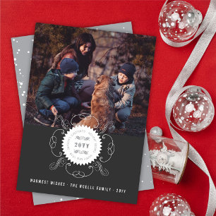 Season's Greetings Happy New Year Grey Seal Photo Holiday Card