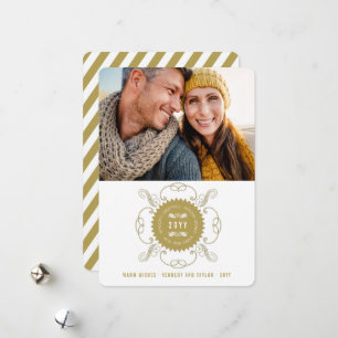 Season's Greetings Happy New Year Seal Photo Holiday Card