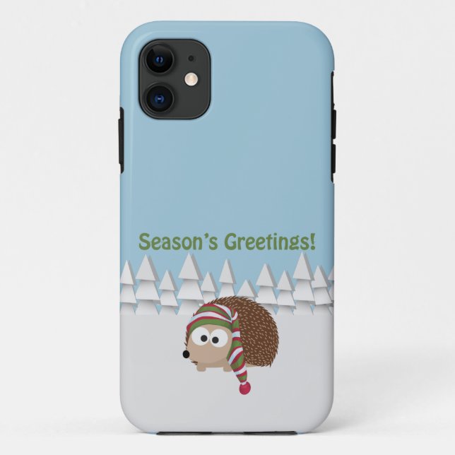 Season's Greetings Hedgehog Case-Mate iPhone Case (Back)