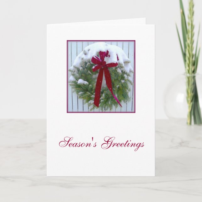 Season's Greetings Holiday Xmas Christmas Wreath (Front)