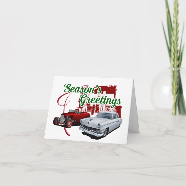 Seasons Greetings Hot Rods Card (Front)