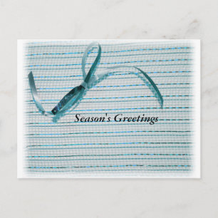 Season's Greetings in Turquoise Holiday Postcard