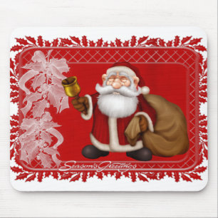 Season's Greetings Jolly Santa - Holiday Mousepad