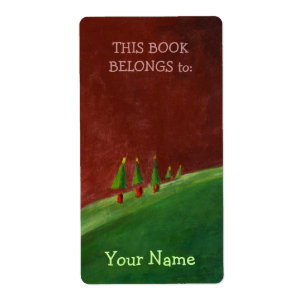 Season's Greetings Landscape Bookplate Label