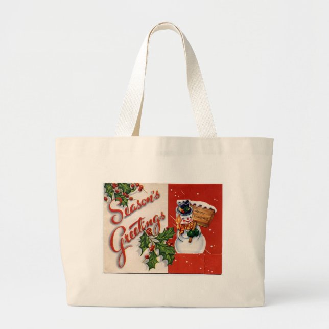 Season's Greetings Large Tote Bag (Front)