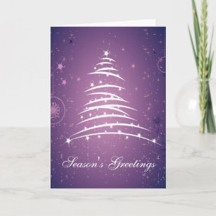 Season's Greetings Line Christmas Tree 2 Holiday Card