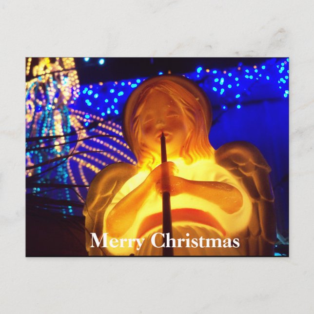 Seasons Greetings Merry Christmas Angel PostCard (Front)