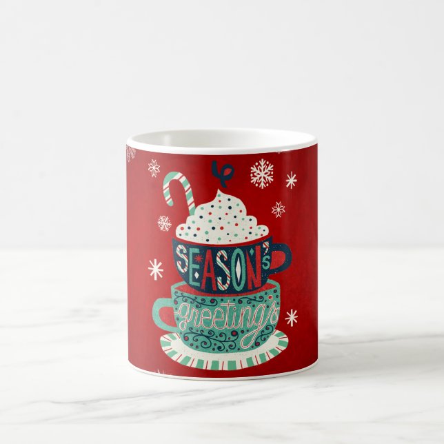 Seasons greetings Merry Christmas Holiday Mug (Center)