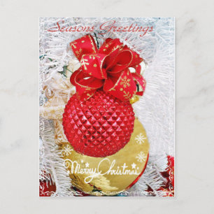 Seasons Greetings,Merry Christmas_ Holiday Postcard