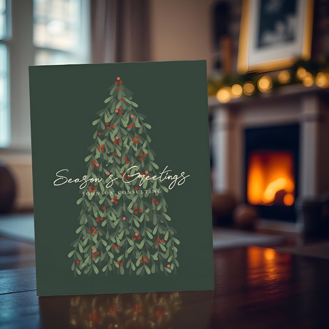 Season's Greetings Modern Elegant Christmas Tree Holiday Card (Creator Uploaded)
