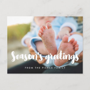Season's Greetings Modern holiday photo Postcard