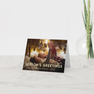 Season's Greetings Modern Simple Typography Holiday Card