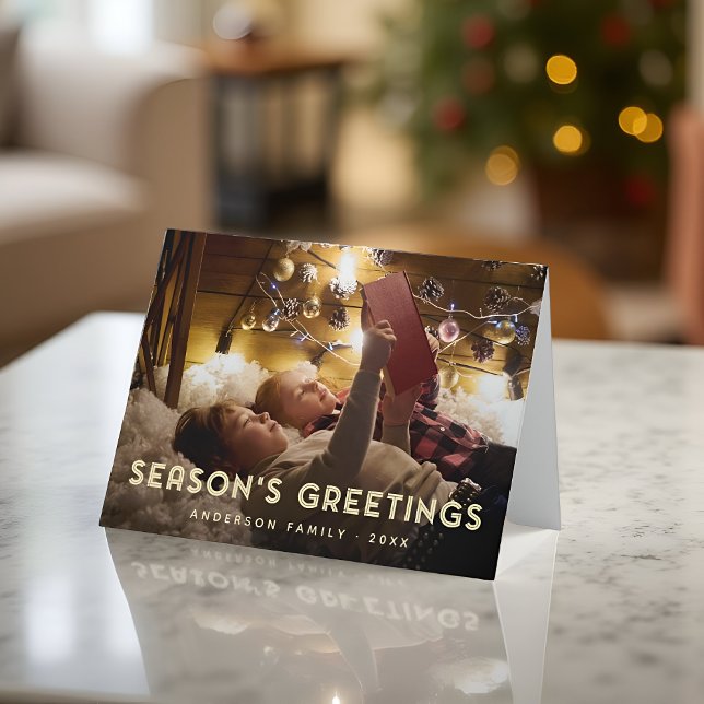 Season's Greetings Modern Simple Typography Holiday Card (Creator Uploaded)