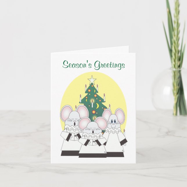 season's greetings mouse choir holiday card (Front)