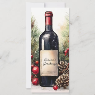 Season's greetings on a wine bottle 1 invitation