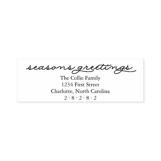 Seasons Greetings Personalized Holiday Self-inking Stamp (Design)