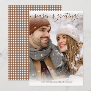 Season's Greetings Personalized Photo Christmas Holiday Card