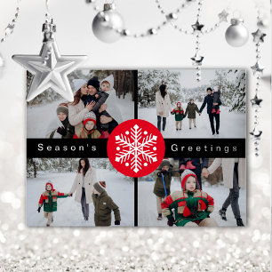 Season's Greetings Photo Foil Holiday Card