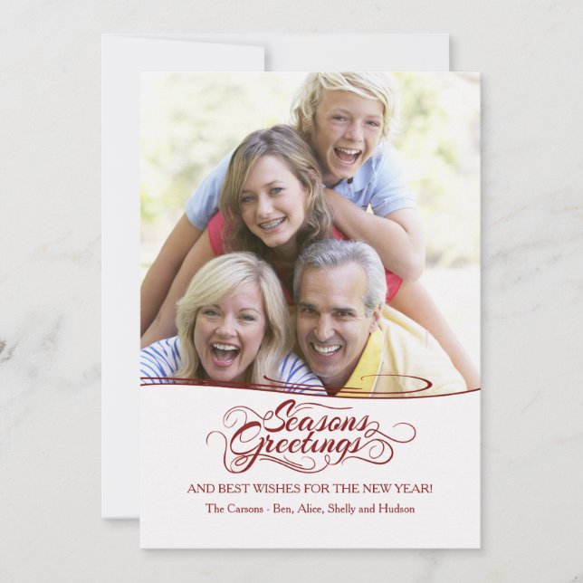 Season's Greetings Photo Holiday Card (Front)
