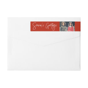 Season's Greetings Photo Wrap Around Label