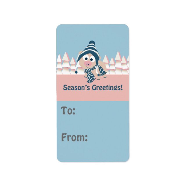 Season's Greetings pig Label (Front)