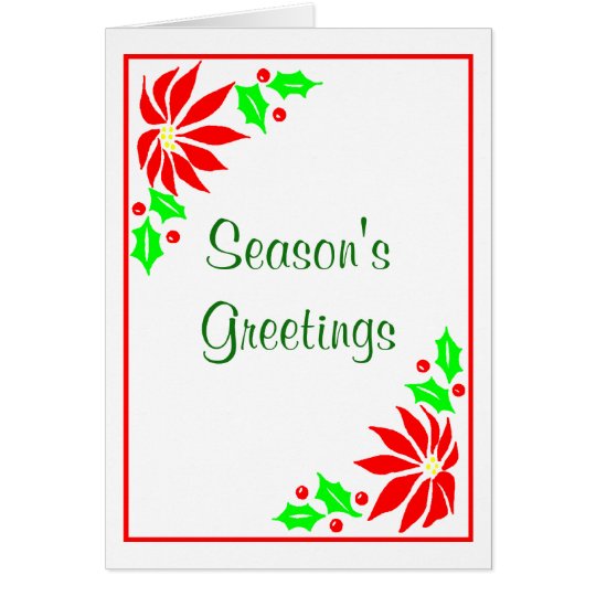 Season's Greeting's (Poinsettias) Card