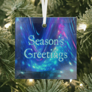 Season's Greetings - Qaanaaq - Northern Lights Glass Ornament