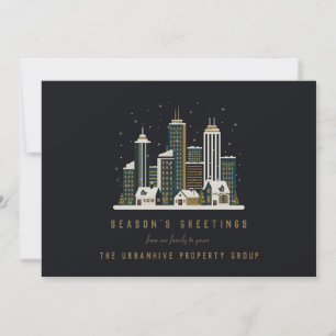 Season's Greetings Real Estate Christmas Postcard 