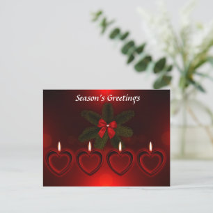 Season's Greetings Red Postcard