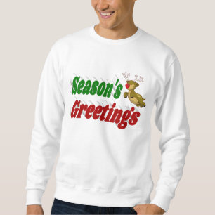 Seasons Greetings Reindeer Christmas typography Sweatshirt