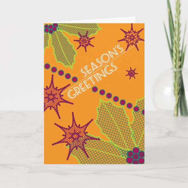 Season's Greetings Retro Holiday Card (Front)
