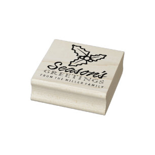 Season's Greetings Rubber Stamp