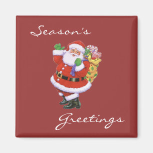 Season's Greetings Santa Magnet