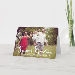 Season's Greetings Script Holiday Photo Card