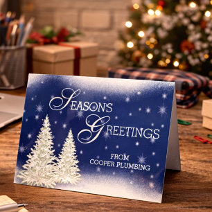 Seasons Greetings Snow Business Holiday Card